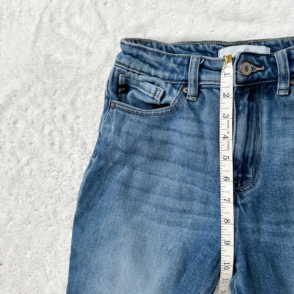 KANCAN High Rise Distressed Straight Taper Jean - Picture 6 of 9